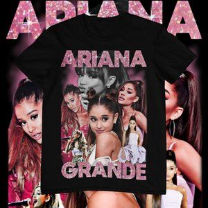 Ariana Grande | Graphic T-shirt | Custom Made | Bootleg | Cotton Tee | Black
